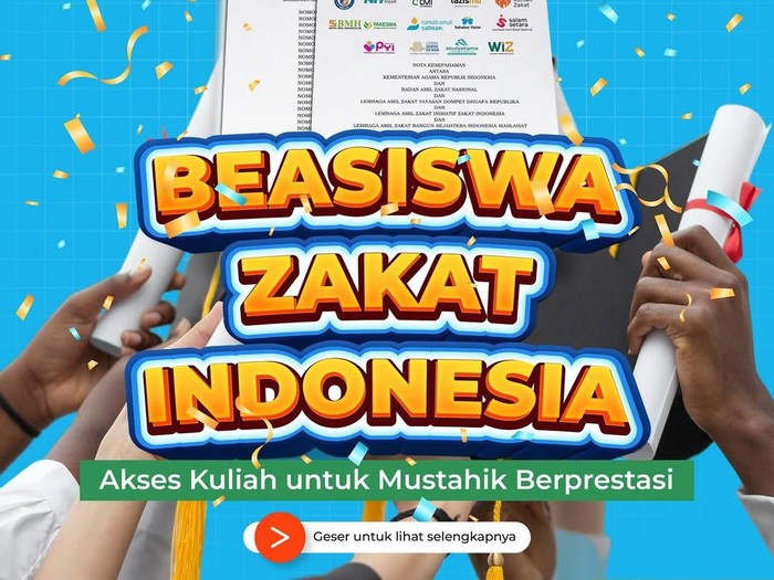 Pendaftaran Beasiswa Zakat Indonesia 2025 Masih Dibuka, Dapat Uang Saku Rp1,5 Juta Plus Laptop!